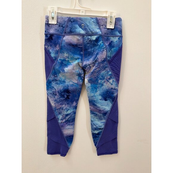 Ivivva By Lululemon Girls Size 10 Blue & Purple Printed Capri Leggings Yoga Pant - Picture 4 of 5